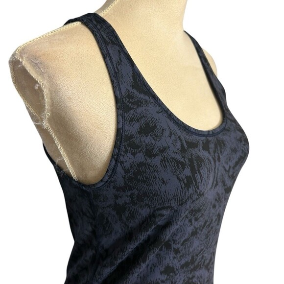 Athleta Navy Blue  Black Scoop Neck Textured Tank Top Womens Size M - Picture 5 of 10